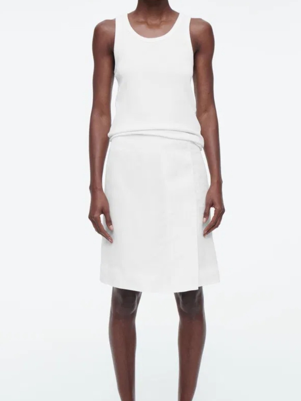 COS Cotton/linen White Women’s Knee-Length Skirt